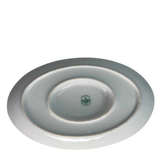 VTG Royal Bayreuth Bavaria Gravy Boat W/ Attached Plate Gold Trim Floral - Picture 9 of 13